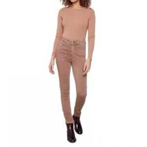 NEW CHARLIE B cuffed hem twill jeans in truffle